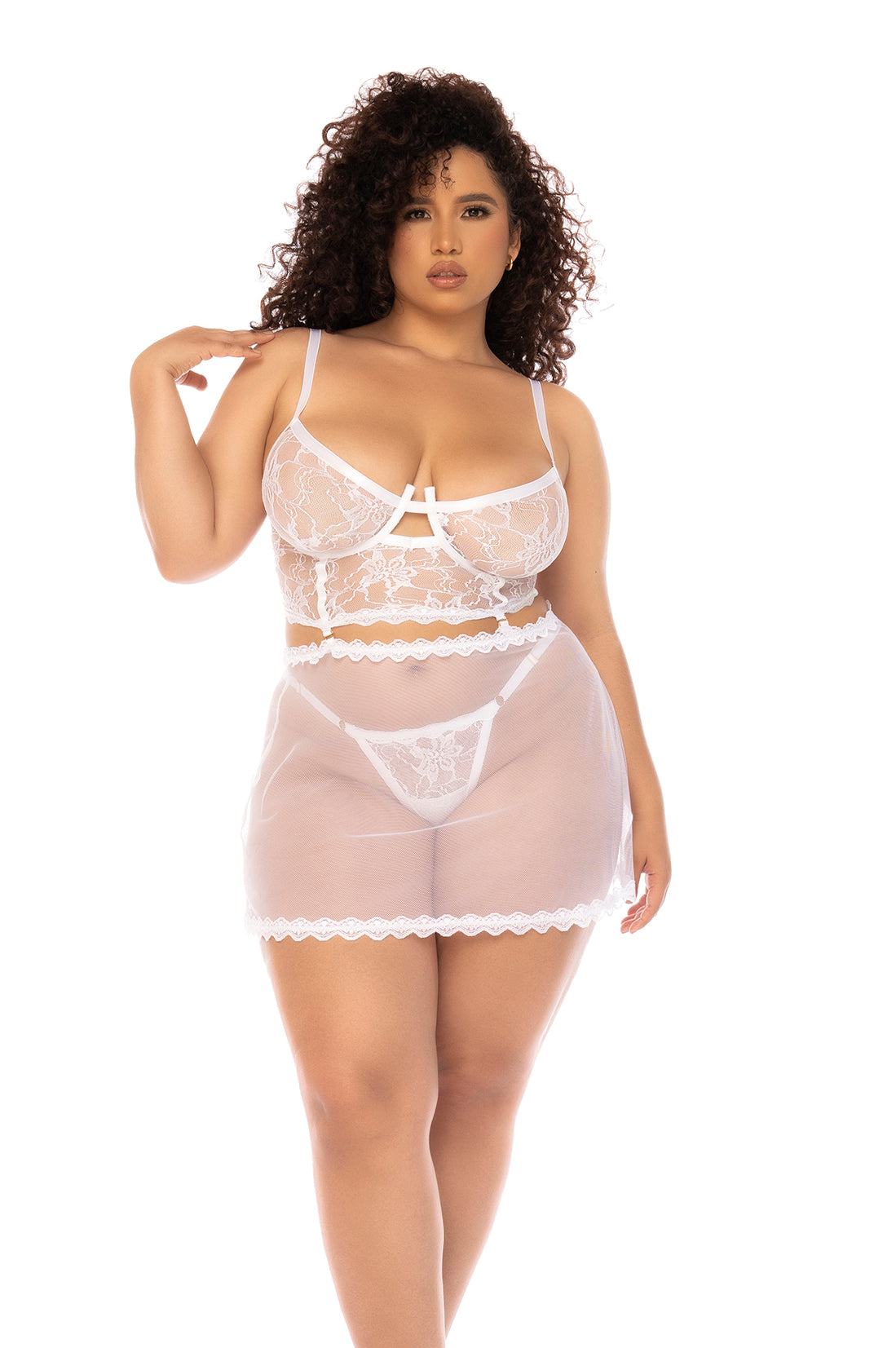 Mapale Azure Lingerie Set – Made in Colombia (7544X) 1/2X / White