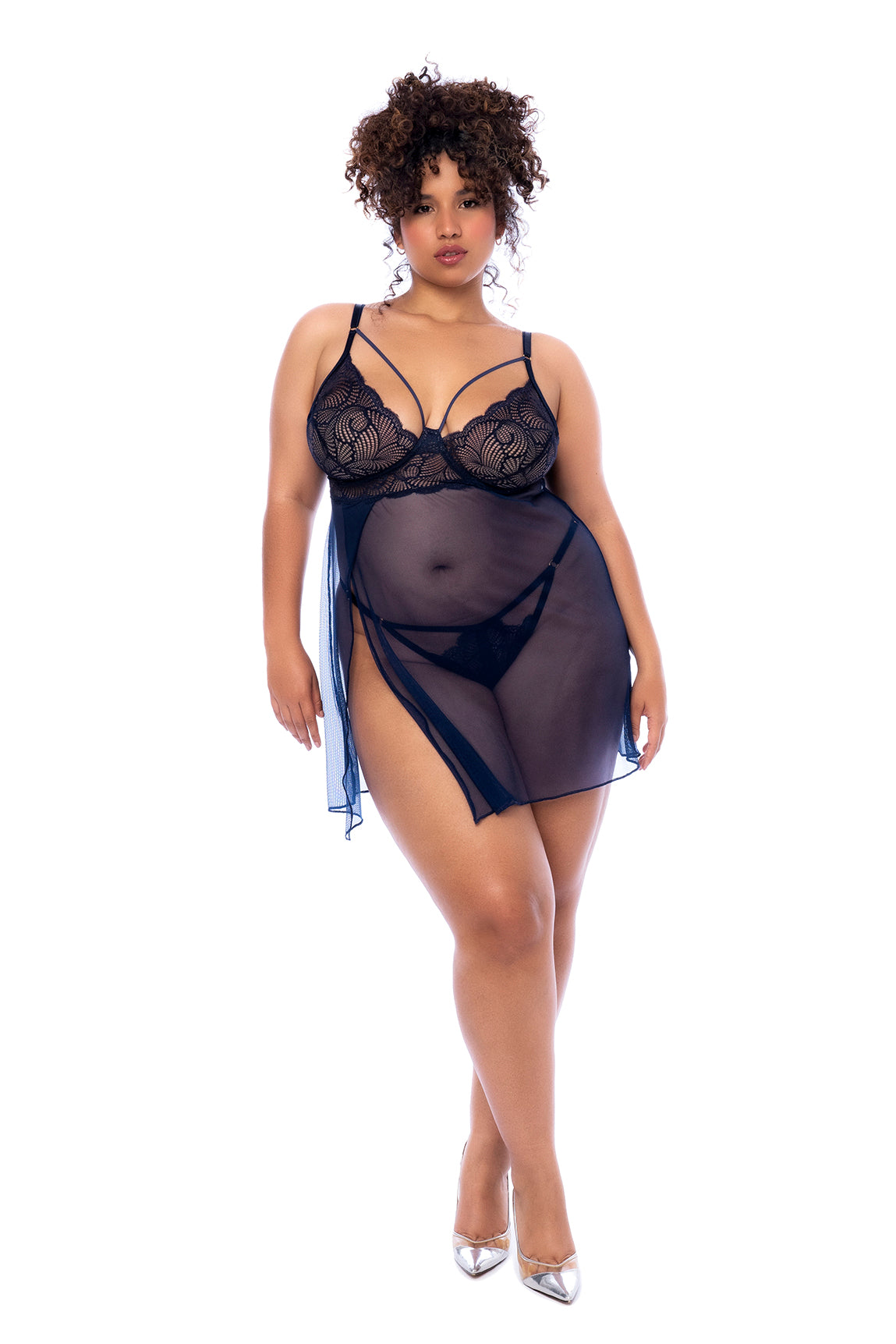 Mapale Havana Lingerie Set – Made in Colombia (7555X) 1/2X / Midnight Blue